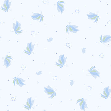簡約蝴蝶花卉圖案