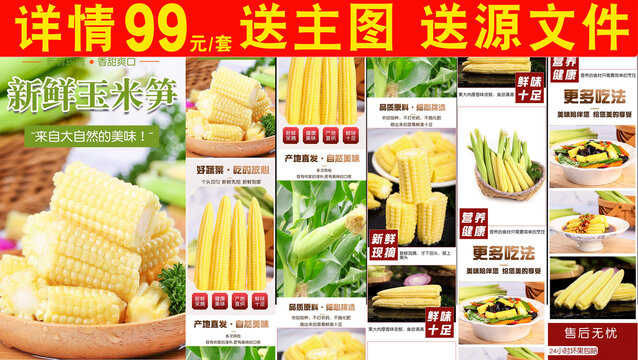 新鮮玉米筍詳情頁