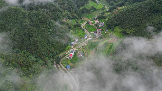 航拍乡村景色