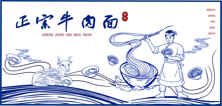 牛肉面海報(bào)插畫