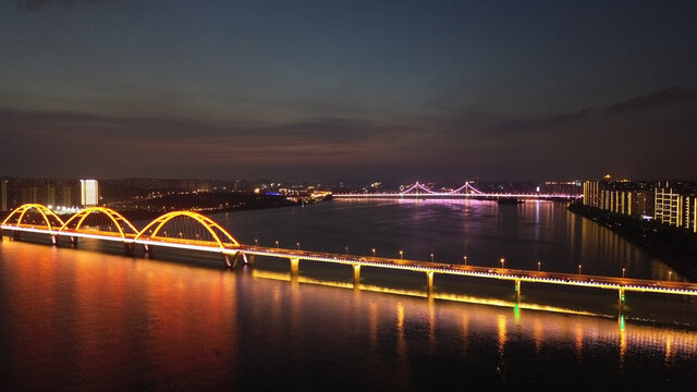 长沙福元路大桥夜景