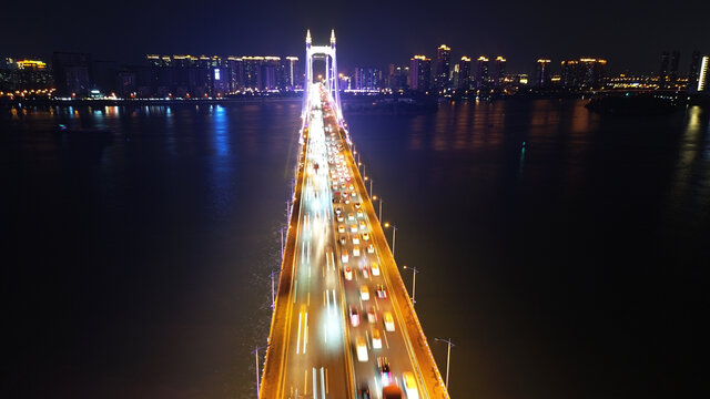 长沙三汊矶大桥夜景