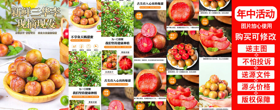 新鮮三華李詳情頁