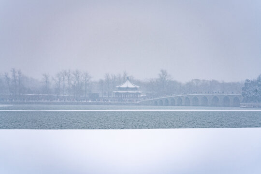 北京颐和园雪景