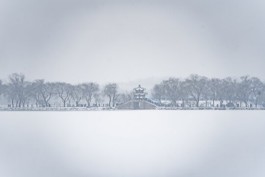 北京颐和园雪景