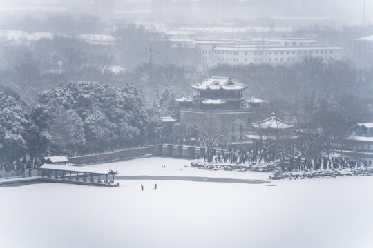 北京颐和园雪景