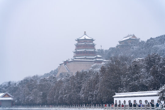 北京颐和园雪景