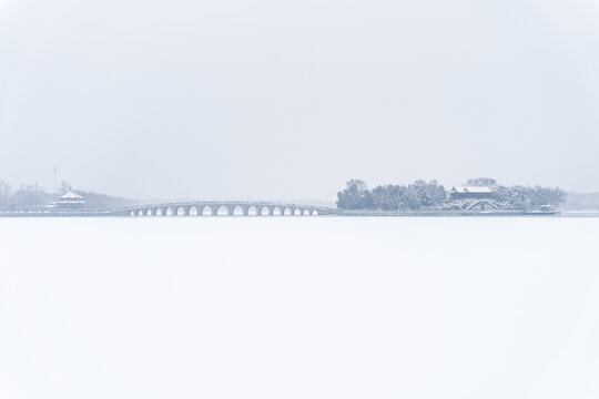 北京颐和园雪景