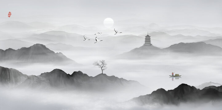 水墨山水畫