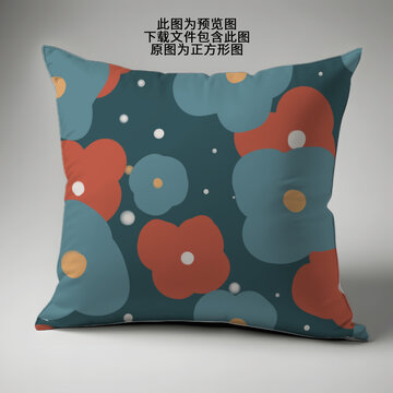 綠色花朵抱枕