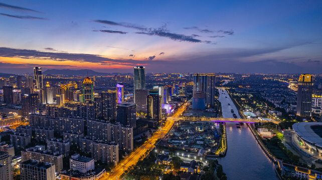 苏州高新区狮山路CBD夜景