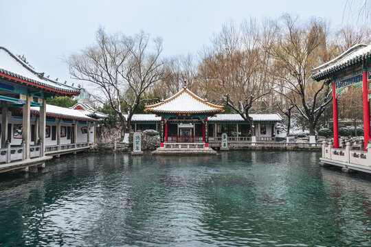 山东济南趵突泉雪景