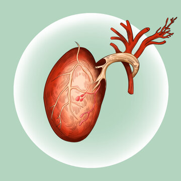 人体医学组织器官心脏插画素材