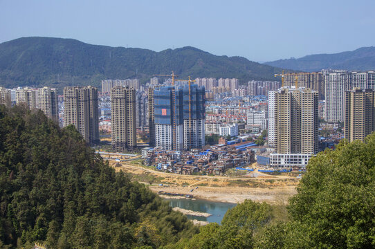 建瓯市区航拍风景