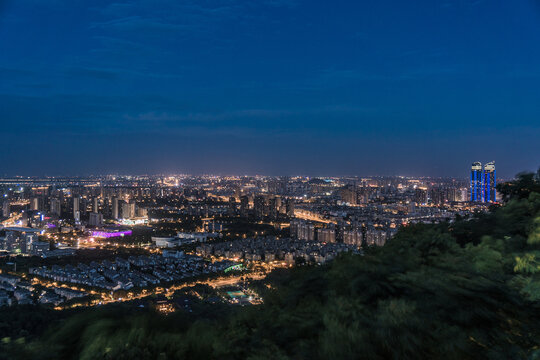 俯瞰湖州市城市夜景