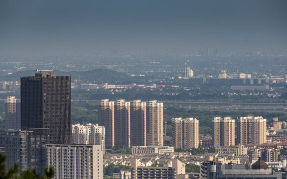 俯瞰湖州市城市风光