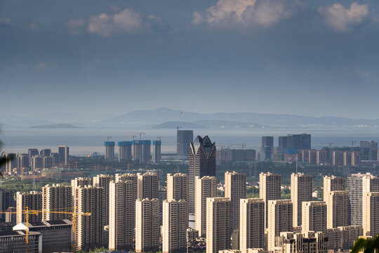 俯瞰湖州市城市风光