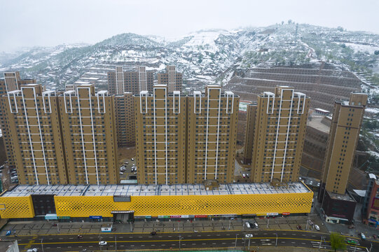 城镇雪景