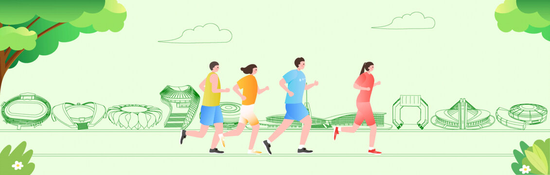 運動員跑步插畫