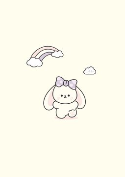 可愛的長耳朵兔子