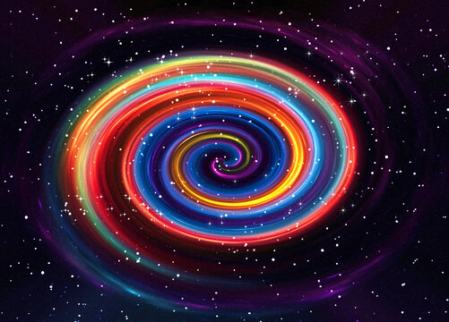 彩虹漩渦星空