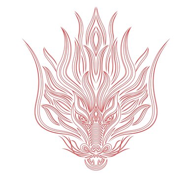 龍傳統(tǒng)手繪矢量線繪