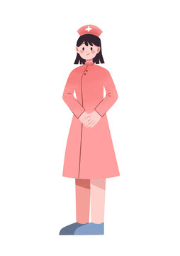 扁平肌理人物護(hù)士女孩
