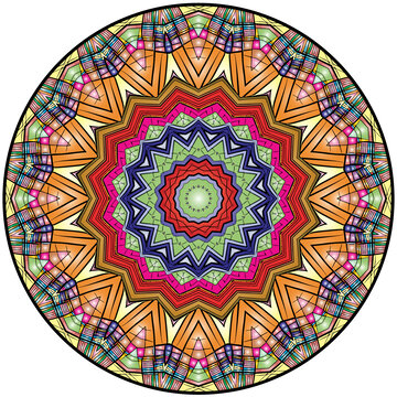 几何拼花图案圆形地毯地垫