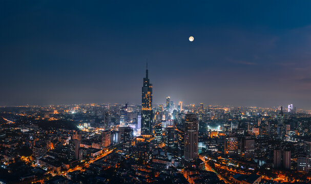 南京市新街口紫峰大厦城市夜景