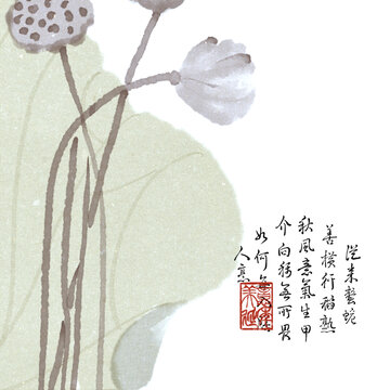 新中式蓮蓬蓮葉