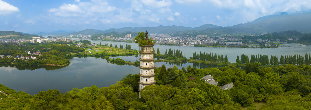 杭州建德梅城三江口南北塔