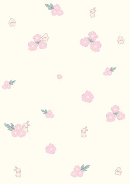 鮮花兔子壁紙