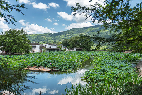 呈坎荷塘古建筑风光