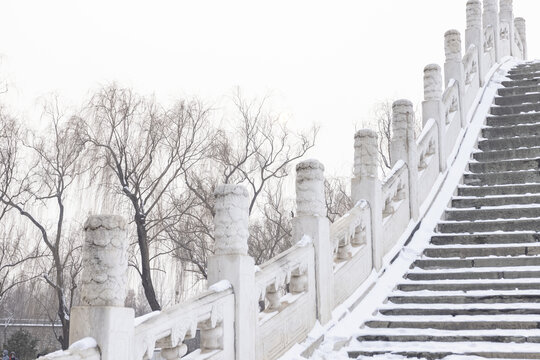 颐和园绣漪桥雪景