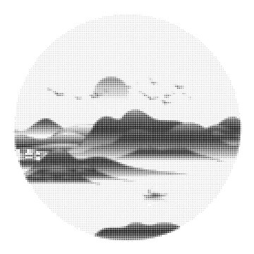 山水圓點激光鏤空鋁單板沖孔