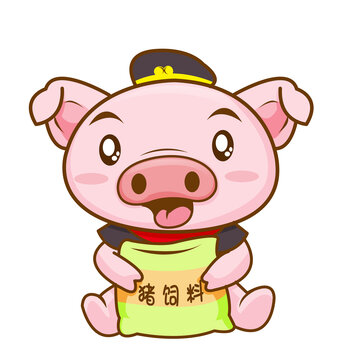 豬飼料卡通