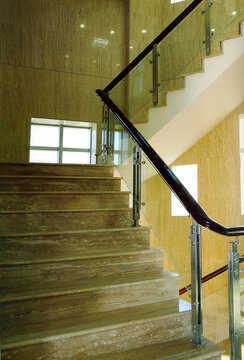 室内石材楼梯工程栏杆梯级