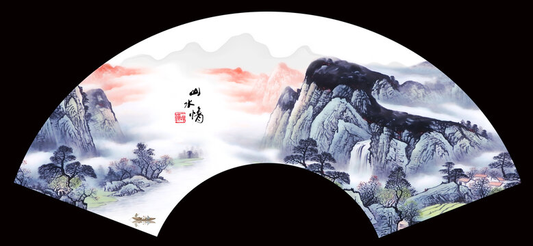 扇形山水畫