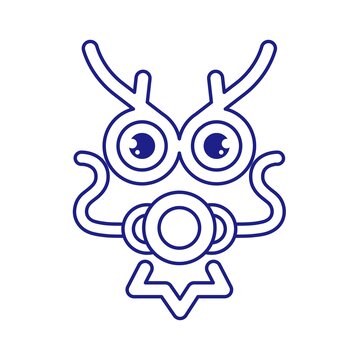 卡通龍線描圖案