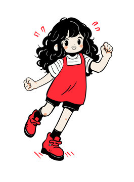 可愛奔跑女孩