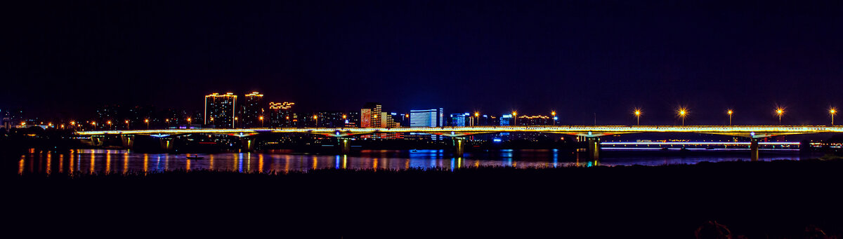 长沙湘府大桥夜景