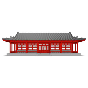 四合院正廳立面效果圖