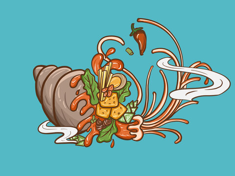 螺螄粉插畫包裝設(shè)計