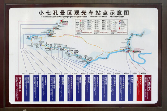 荔波小七孔观光车站分布导览图