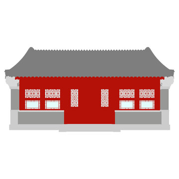 卷棚硬山立面插畫(huà)圖