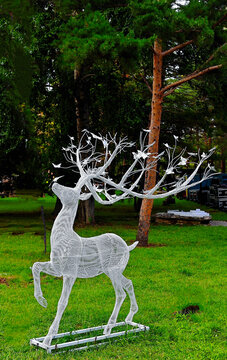 鹿雕塑彩灯