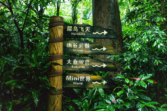 广州动物园标识牌