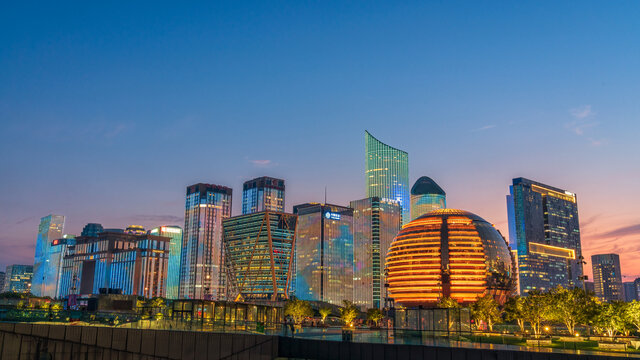 杭州钱江新城夜景