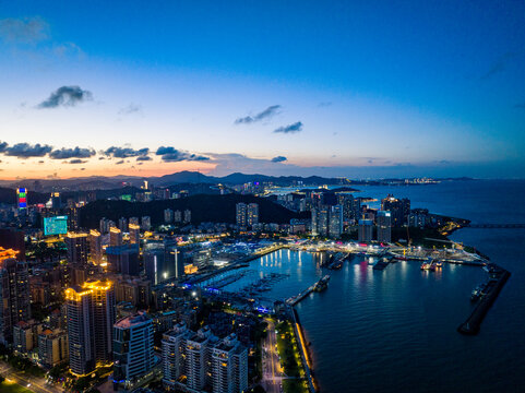 珠海情侣路滨海城市夜景