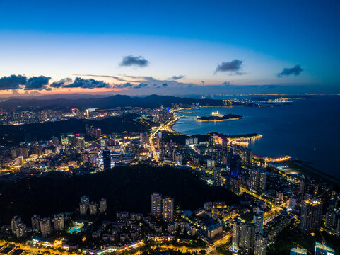 珠海情侣路滨海城市夜景